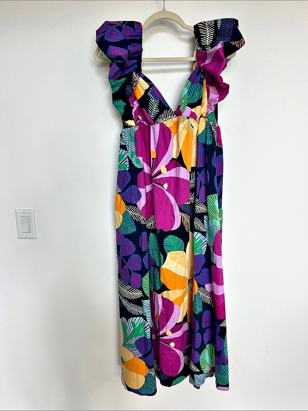 NWT Meet Me in Santorini Wild Bloom Maxi Dress Multicolor
